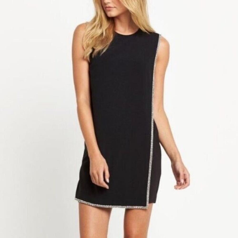 Ted Baker London 'Burford' Black Double Layer Embellished Summer Dress US 4